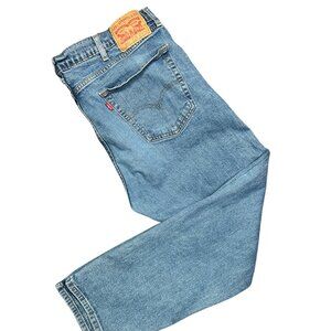 Vintage Levis 505 Jeans 40 x 30 90s Stonewash Straight Blue Red Tab Denim